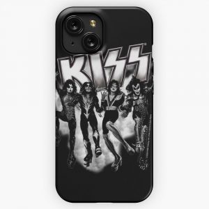 Kiss The Band Destroyer Black And White Fog Logo Up iPhone 15 Slim Phone Case Cover