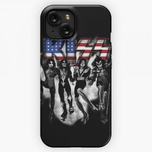 Kiss The Band Destroyer Black And White Fog Usa Logo iPhone 15 Slim Phone Case Cover