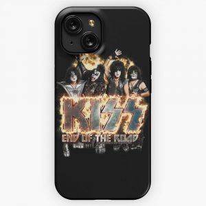 Kiss The Band End Of The Road On Fire Logo iPhone 15 Slim Phone Case Cover