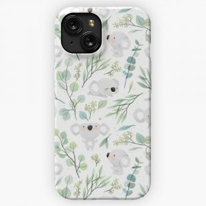 Koala And Eucalyptus Pattern iPhone 15 Slim Phone Case Cover