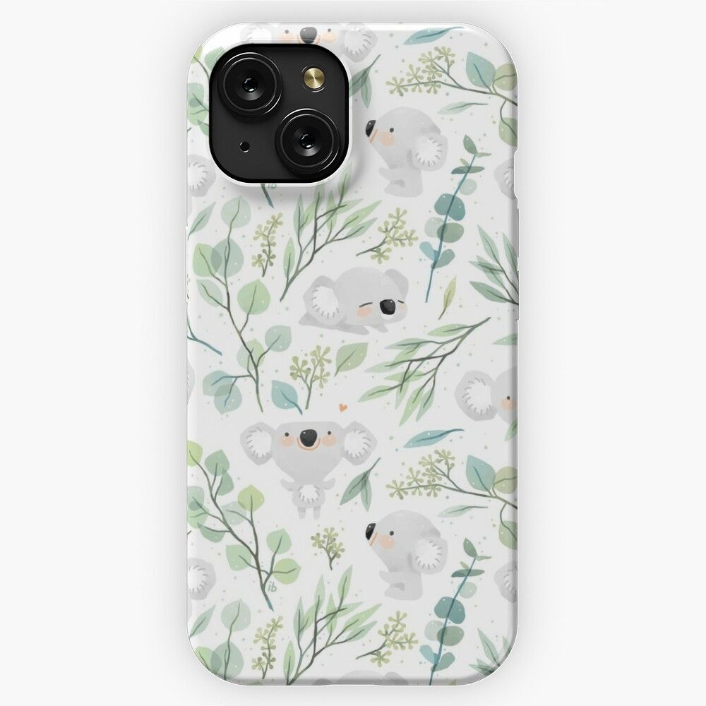 Koala And Eucalyptus Pattern iPhone 15 Slim Phone Case Cover