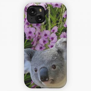 Koala And Orchids iPhone 15 Slim Phone Case Cover