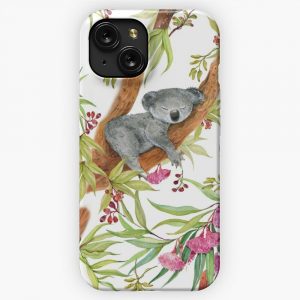 Koala Bear Seamless Pattern For Fabric iPhone 15 Slim Phone Case Cover