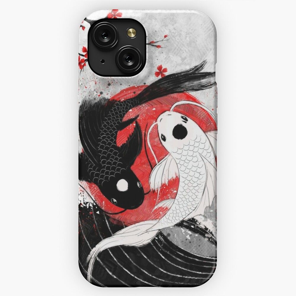 Koi Fish Yin Yang iPhone 15 Slim Phone Case Cover