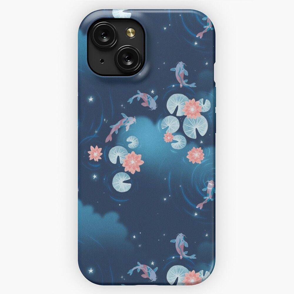 Koi Pond Night iPhone 15 Slim Phone Case Cover