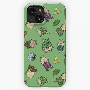 Korok Repeating Pattern Light Green iPhone 15 Slim Phone Case Cover