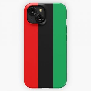 Kwanzaa Striped Pattern Red Black Green iPhone 15 Slim Phone Case Cover
