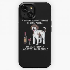 Lagotto Romagnolo And Wine Funny Dog iPhone 15 Slim Phone Case Cover