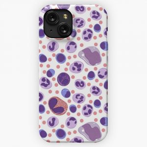 Large White Blood Cell Pattern iPhone 15 Slim Phone Case Cover