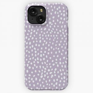 Lavender Dalmatian Print iPhone 15 Slim Phone Case Cover