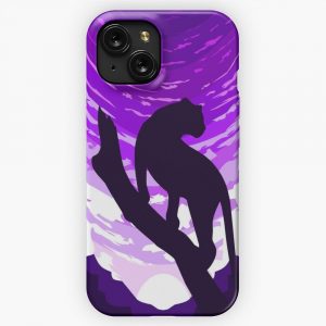 Legendary Animals Black Panther Silhouette 2 iPhone 15 Slim Phone Case Cover