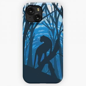 Legendary Animals Black Panther Silhouette iPhone 15 Slim Phone Case Cover