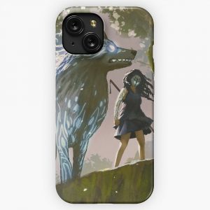 Legendary Animals Glowing Wolf And Warrior Woman By Ian Fantasy iPhone 15 Slim Phone Case Cover