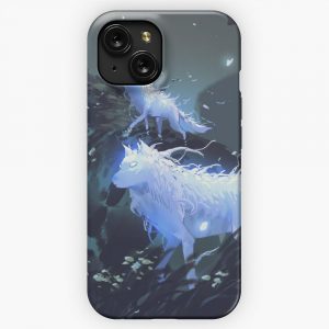 Legendary Animals Glowing Wolf In Dark Forest By Ian Fantasy iPhone 15 Slim Phone Case Cover