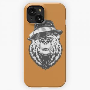 Legendary Animals Grizzly Bear Hat iPhone 15 Slim Phone Case Cover
