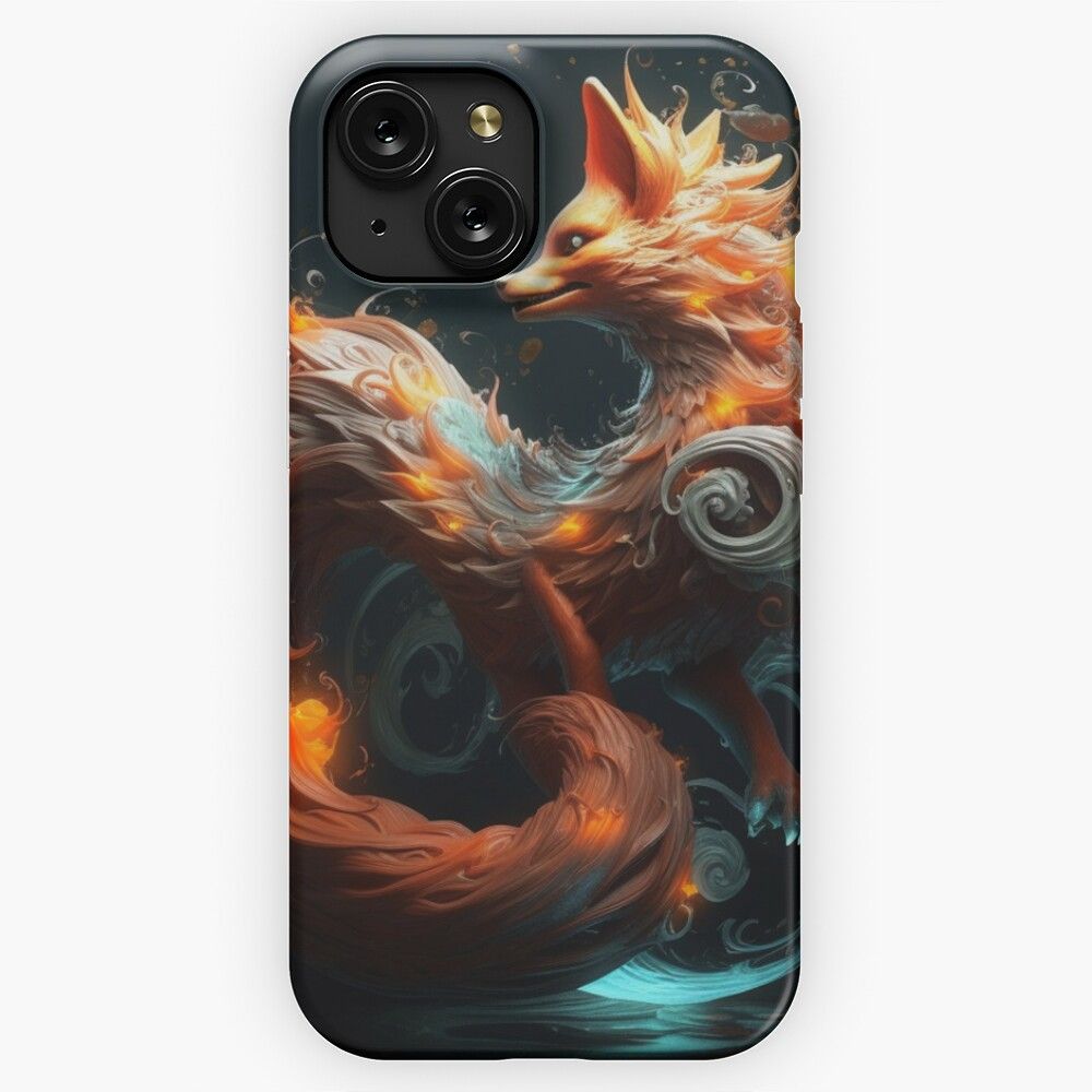 Legendary Animals Nine Tail Sticker Poster Art iPhone 15 Slim Phone Case Cover