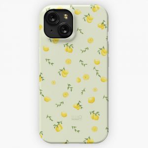 Lemon Fresh Design Green And Yellow iPhone 15 Slim Phone Case Cover