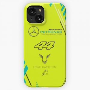 Lewis Hamilton Smartphone Cover Yellow Mercedes Amg Petronas Formula 1 Team iPhone 15 Slim Phone Case Cover