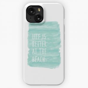 Life Is Better At The Beach Blue Watercolor iPhone 15 Slim Phone Case Cover