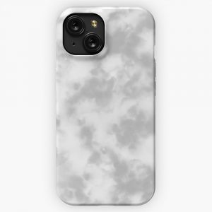 Light Grey Clouds Tie Dye iPhone 15 Slim Phone Case Cover