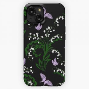 Lily Of The Valley And Butterflies Garden iPhone 15 Slim Phone Case Cover