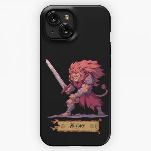 Lion Fighter Bravery In Battle Rpg Character iPhone 15 Slim Phone Case Cover