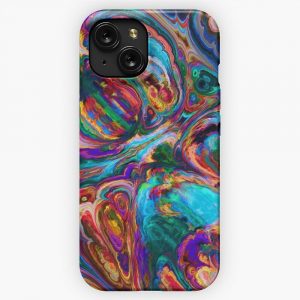Liquid Abstract Flowing Swimming Intense Colors iPhone 15 Slim Phone Case Cover