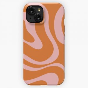 Liquid Candy Retro Abstract Pattern In Pink And Orange iPhone 15 Slim Phone Case Cover