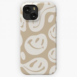 Liquid Smiley Beige iPhone 15 Slim Phone Case Cover