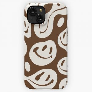 Liquid Smiley Chocolate Brown iPhone 15 Slim Phone Case Cover