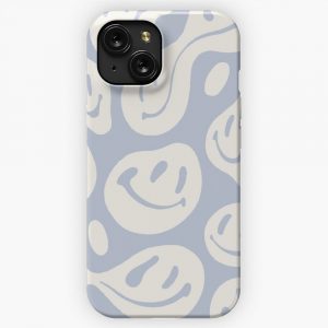 Liquid Smiley Cool Blue iPhone 15 Slim Phone Case Cover