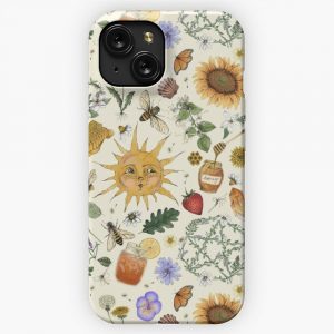 Litha Pattern Cream iPhone 15 Slim Phone Case Cover