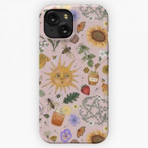 Litha Pattern Dusky Rose iPhone 15 Slim Phone Case Cover