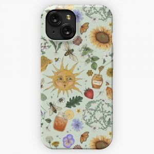 Litha Pattern Green iPhone 15 Slim Phone Case Cover