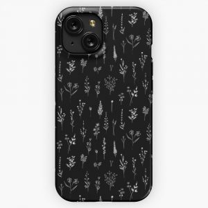 Little Black Wildflowers iPhone 15 Slim Phone Case Cover