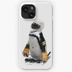 Little Mascot Hockey Player Penguin iPhone 15 Slim Phone Case Cover