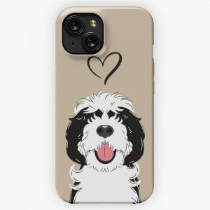 Love Black And White Sheepadoodle 1 iPhone 15 Slim Phone Case Cover