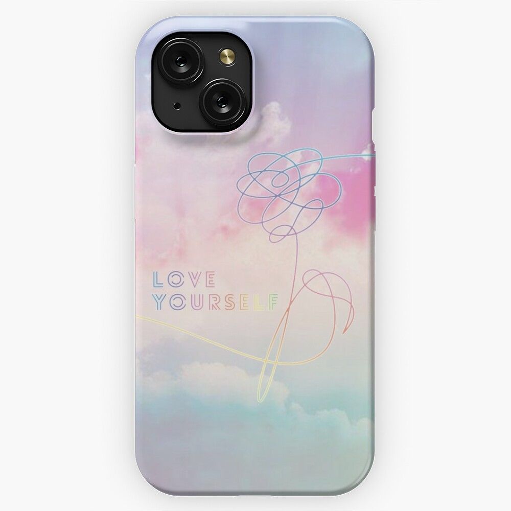 Love Yourself Her Pastel Clouds Bts Bangtan Kpop Merch iPhone 15 Slim Phone Case Cover
