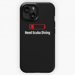 Low Battery Need Scuba Diving Tshirt Activities Hobbies iPhone 15 Slim Phone Case Cover
