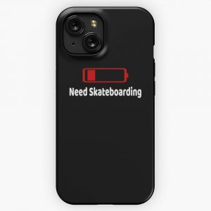 Low Battery Need Skateboarding Tshirt Activities Hobbies iPhone 15 Slim Phone Case Cover