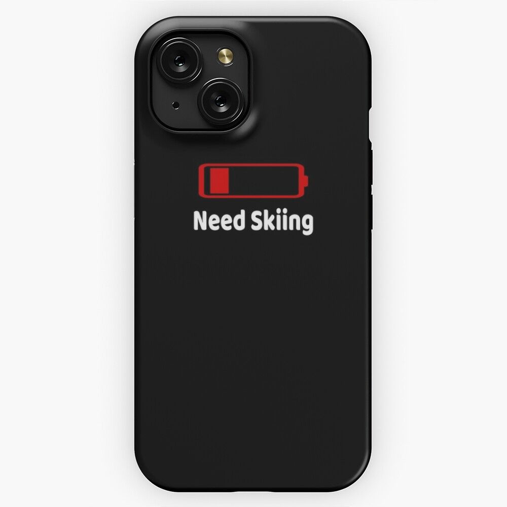 Low Battery Need Skiing Tshirt Activities Hobbies Gift iPhone 15 Slim Phone Case Cover