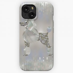 Luxury Pearl And Abalone Poodle iPhone 15 Slim Phone Case Cover