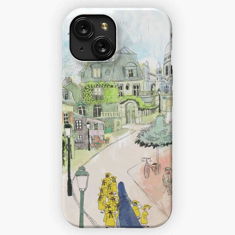 Madeline Paris Street Watercolor iPhone 15 Slim Phone Case Cover