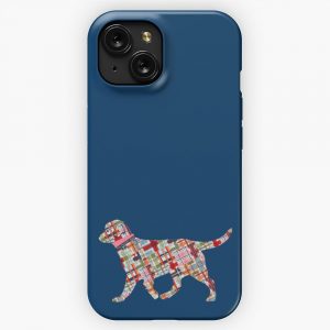 Madras Preppy Retriever Dog iPhone 15 Slim Phone Case Cover
