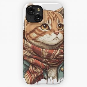 Magical Cat With Scarf iPhone 15 Slim Phone Case Cover
