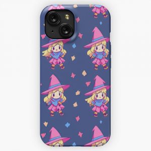 Magician Girl Cute Kawaii Anime Style Pattern iPhone 15 Slim Phone Case Cover