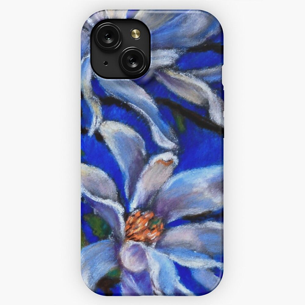Magnolia In Blue iPhone 15 Slim Phone Case Cover