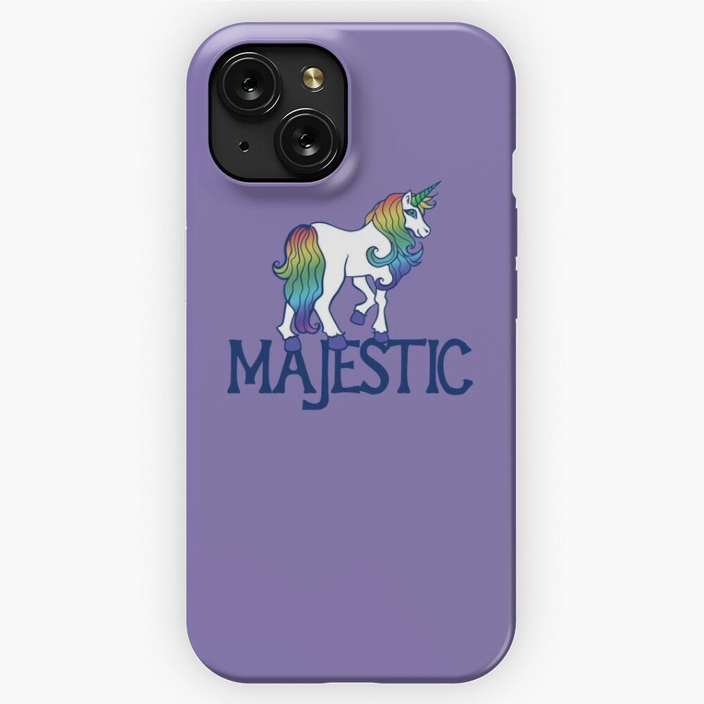 Majestic Rainbow Unicorn iPhone 15 Slim Phone Case Cover