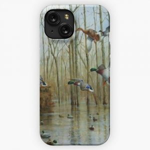 Mallards At The Timber Blind iPhone 15 Slim Phone Case Cover