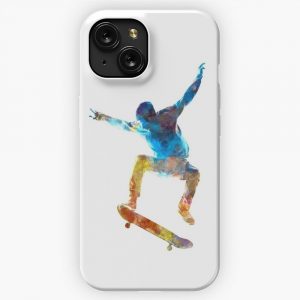 Man Skateboard 01 In Watercolor iPhone 15 Slim Phone Case Cover